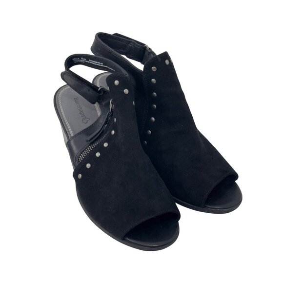 Baretraps Womens Black Open-Toe Slingback Sandals SZ 10 Stud Accent Side Zippers - Picture 12 of 13